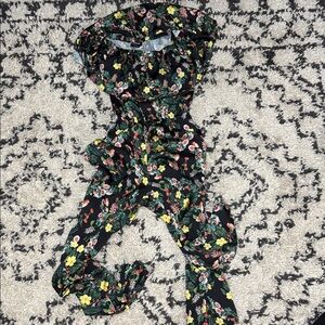 bebe Floral Black Jumpsuit